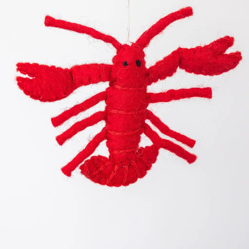 Felted Lobster Ornament
